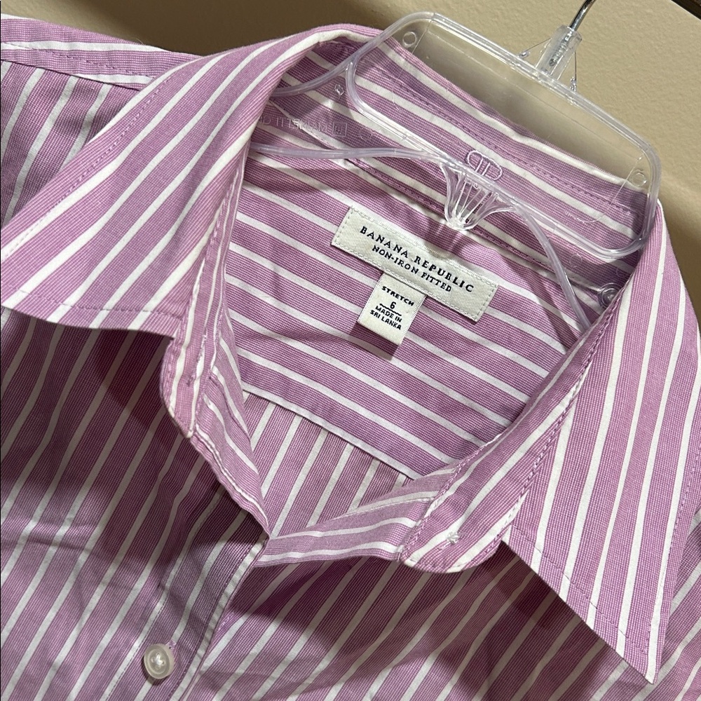 Banana Republic Lavender Striped Dress Shirt - Picture 2 of 4